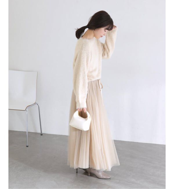  「《WEB限定予約》【洗える】ファーバックパール長袖プルオーバー」|ニット・セーター|