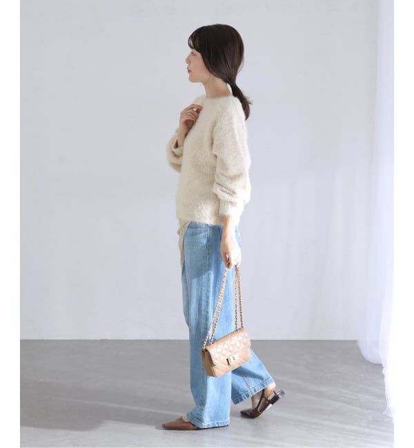  「《WEB限定予約》【洗える】ファーバックパール長袖プルオーバー」|ニット・セーター|