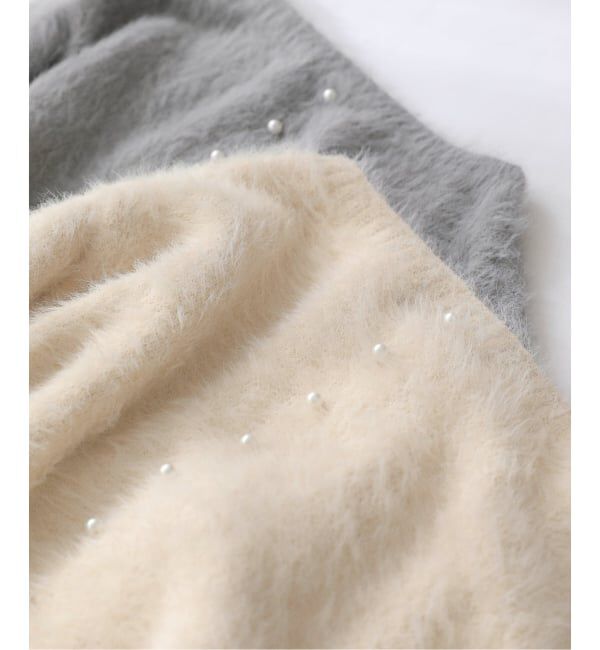  「《WEB限定予約》【洗える】ファーバックパール長袖プルオーバー」|ニット・セーター|