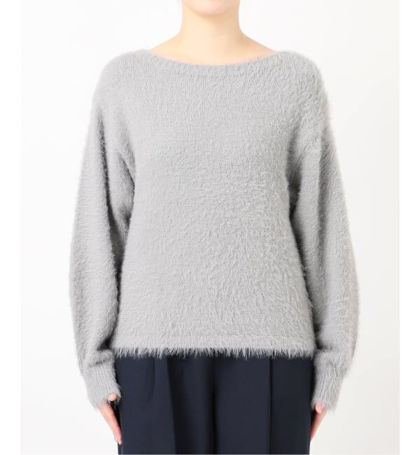  「《WEB限定予約》【洗える】ファーバックパール長袖プルオーバー」|ニット・セーター|