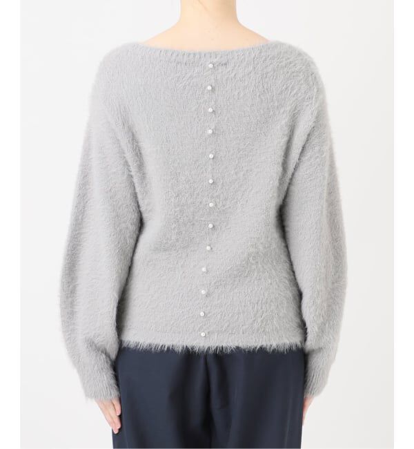  「《WEB限定予約》【洗える】ファーバックパール長袖プルオーバー」|ニット・セーター|