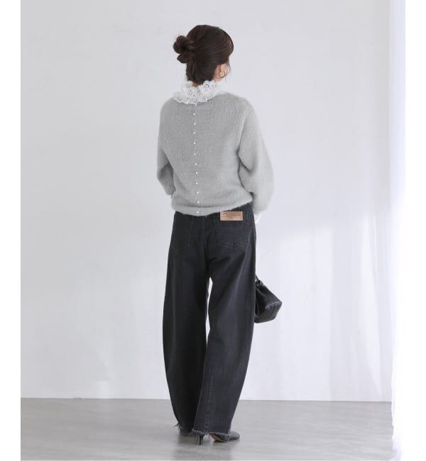 「《WEB限定予約》【洗える】ファーバックパール長袖プルオーバー」|ニット・セーター|