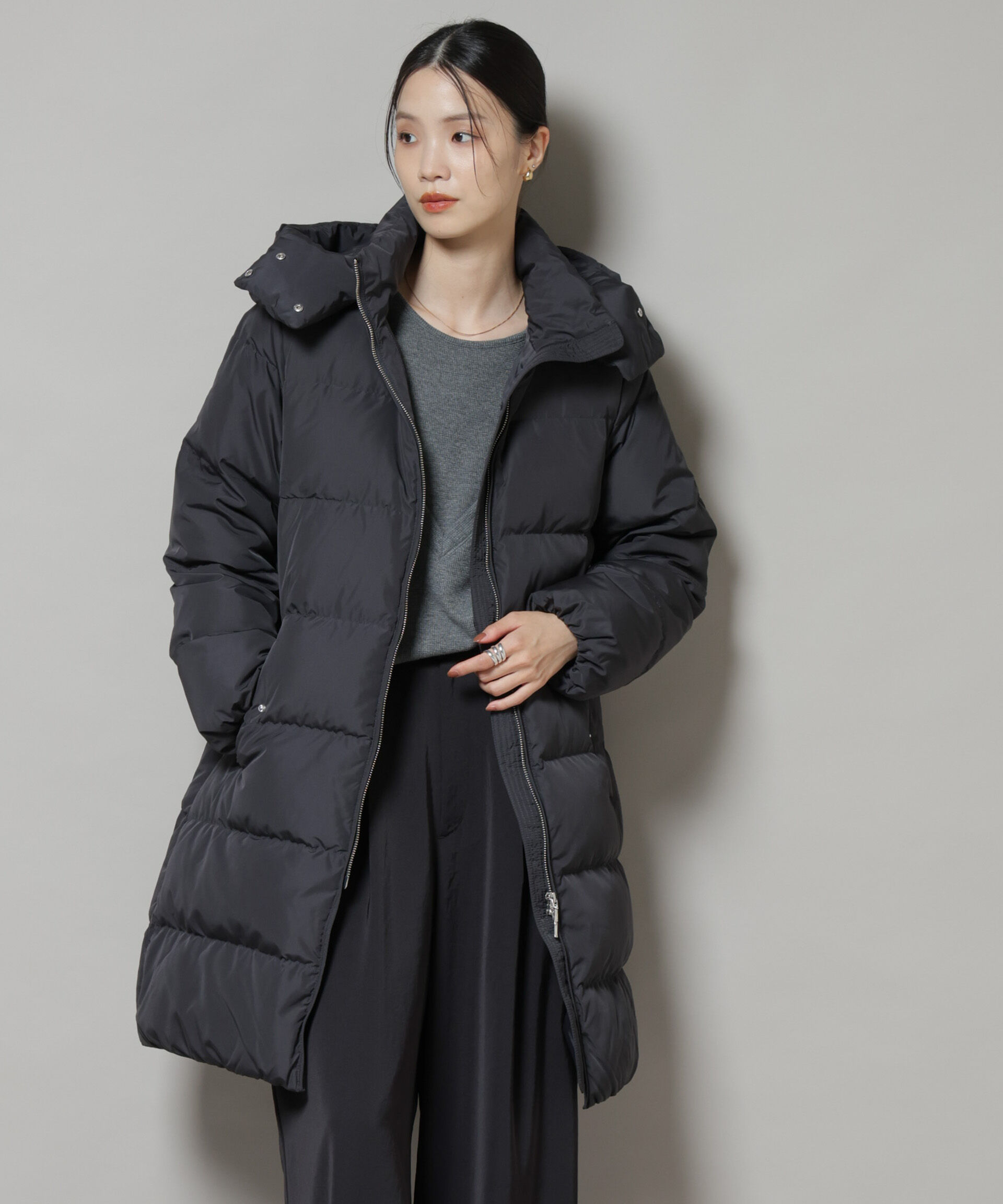 撥水加工 フードロングダウンコート（nano・universe）｜ルミネの