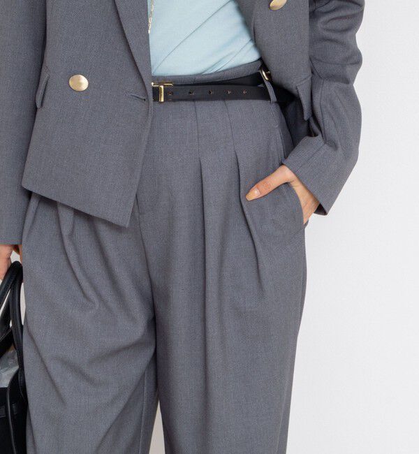 NOLLEY'S sophi「《セットアップ対応》ウォッシャブルウール混ツイルハイウエストワイドパンツ」|その他|