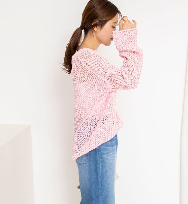 NOLLEY'S「《手洗い可能》ペーパーヤーンメッシュプルオーバー」|ニット・セーター|