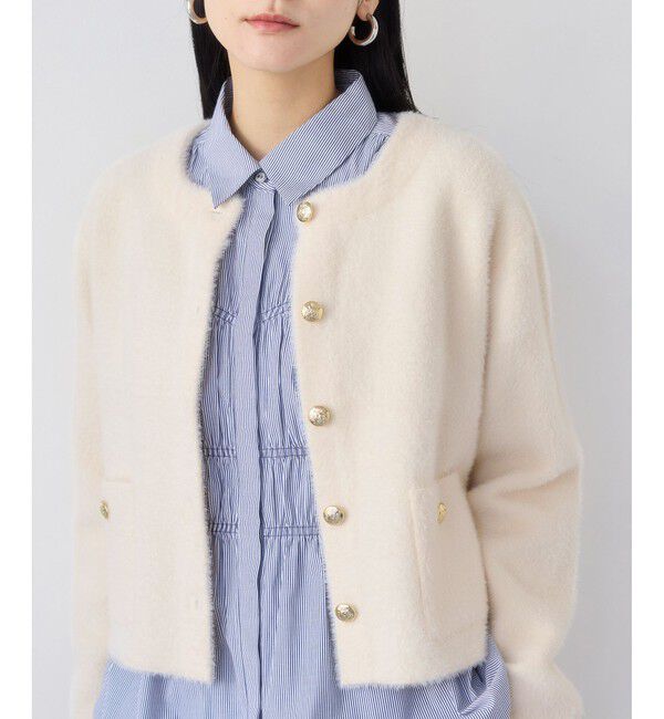 VIS「接結ミニフェザーニットジャケットカーディガン/一部WEB限定カラー」|カーディガン|