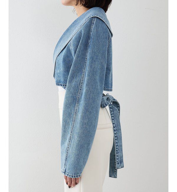  「バックリボンデニムジャケット」|デニムジャケット|