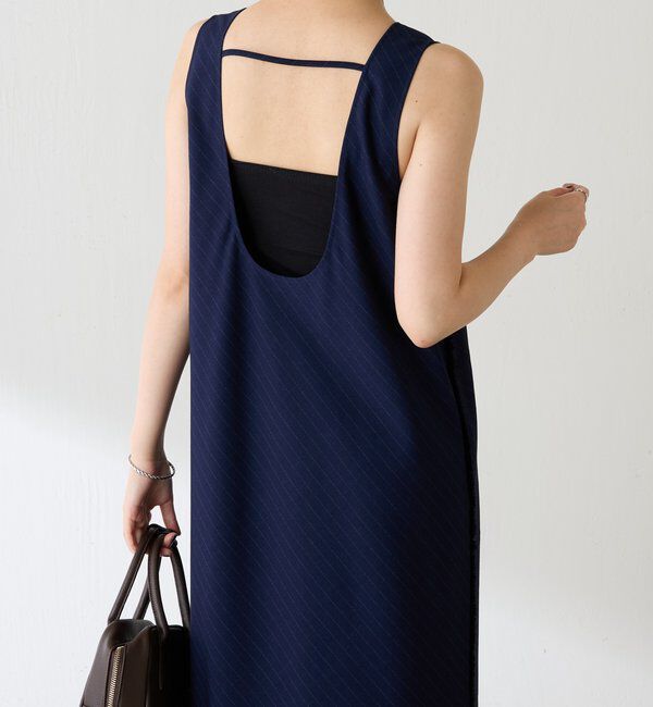  「バイアスストライプジャンパースカート」|ワンピース|