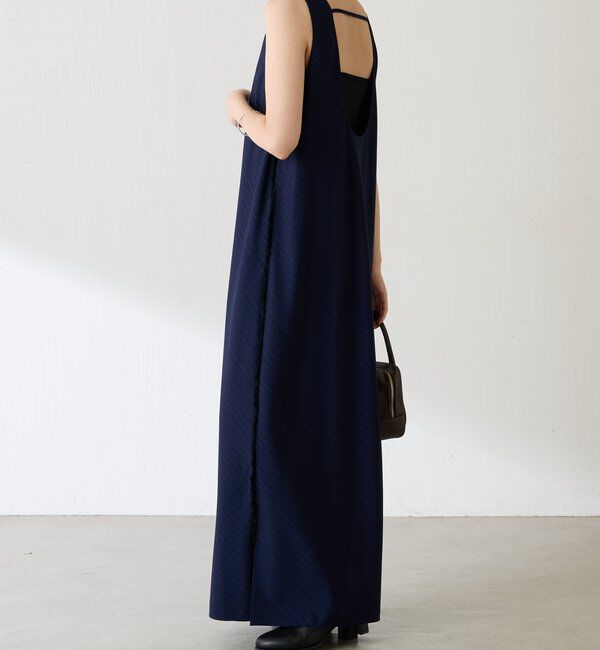  「バイアスストライプジャンパースカート」|ワンピース|