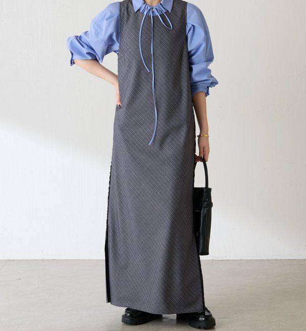  「バイアスストライプジャンパースカート」|ワンピース|