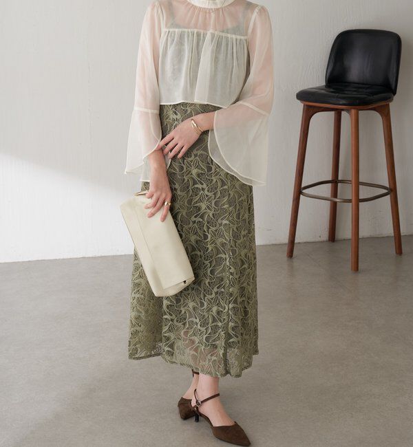  「【オケージョン】シフォンレースワンピース/セットアイテム」|ワンピース|