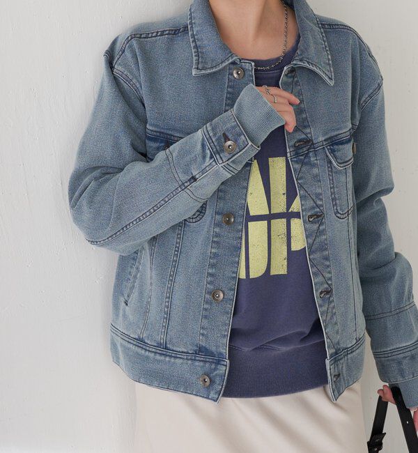  「Q.anos ストレッチリブデニムジャケット」|デニムジャケット|