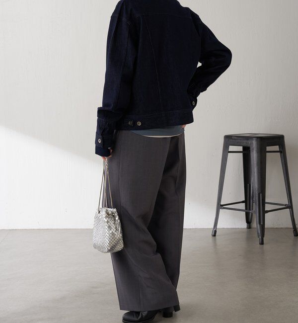  「Q.anos ストレッチリブデニムジャケット」|デニムジャケット|