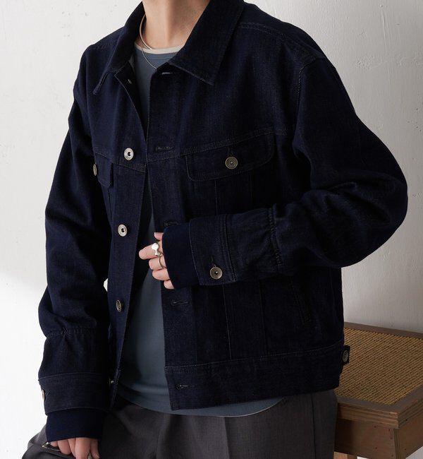  「Q.anos ストレッチリブデニムジャケット」|デニムジャケット|