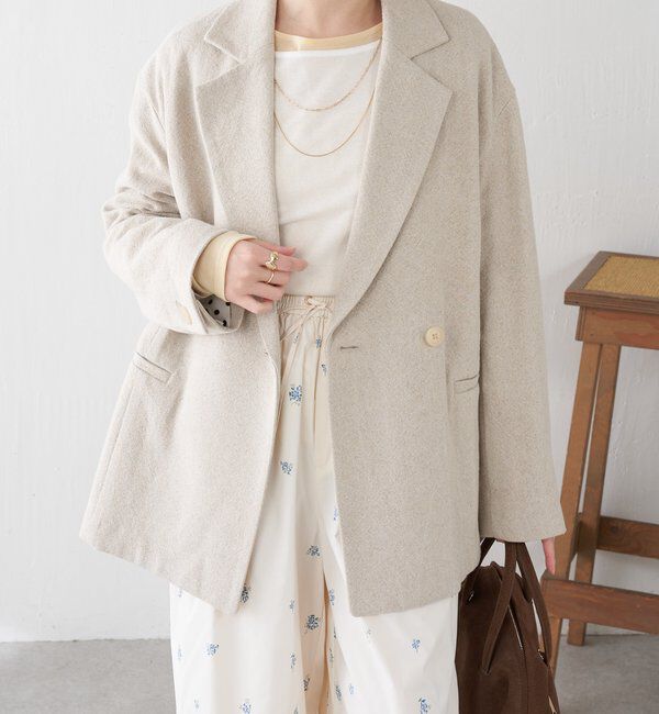  「コットンリネンオーバーダブルジャケット」|ベスト・ジレ|