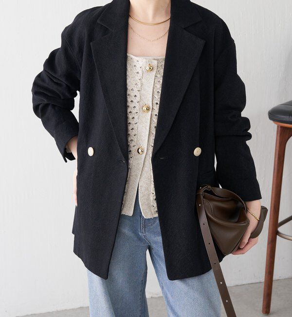  「コットンリネンオーバーダブルジャケット」|ベスト・ジレ|