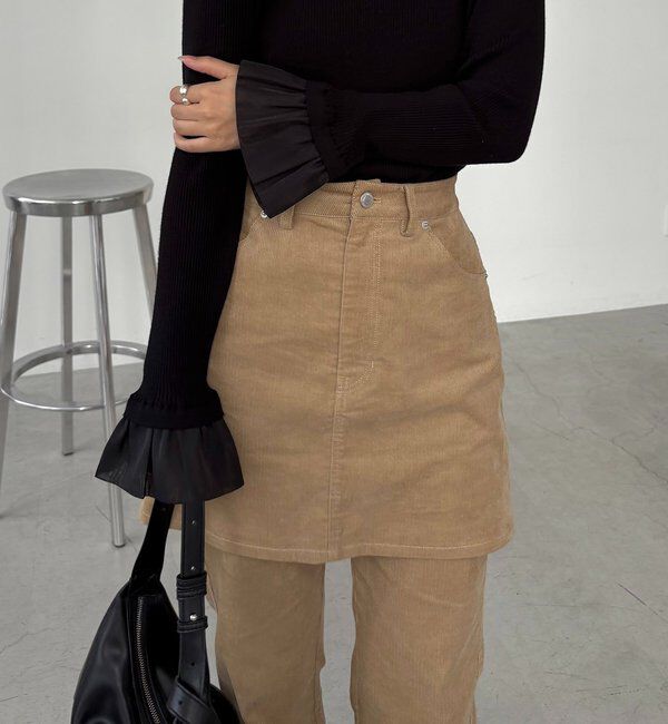  「【新色/レイヤード対応】コーデュロイ台形スカート」|スカート|