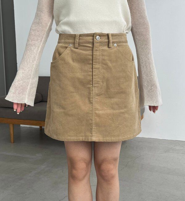  「【新色/レイヤード対応】コーデュロイ台形スカート」|スカート|