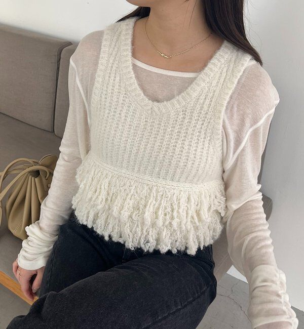  「チュールヤーンベスト」|ニット・セーター|