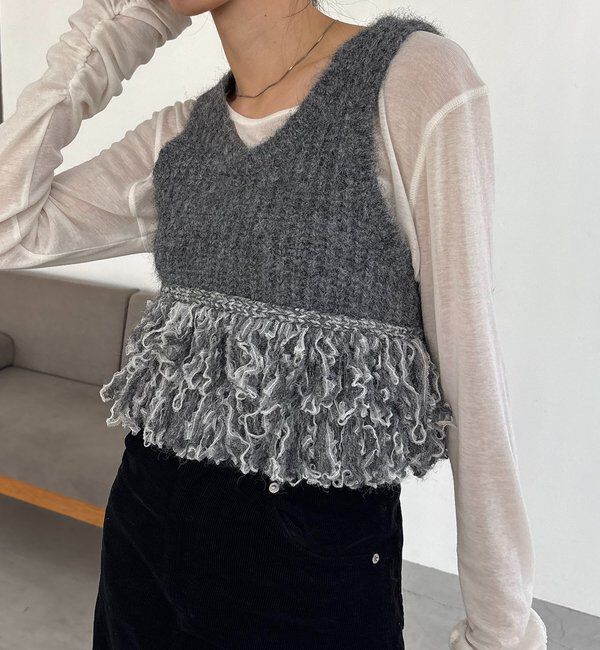  「チュールヤーンベスト」|ニット・セーター|