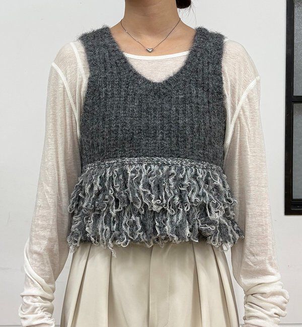  「チュールヤーンベスト」|ニット・セーター|