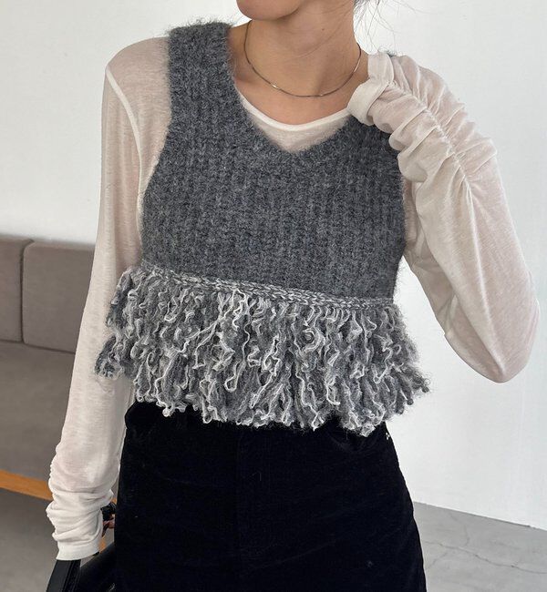  「チュールヤーンベスト」|ニット・セーター|
