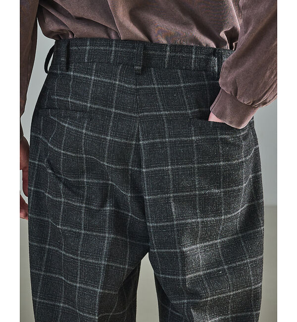 ABAHOUSE「【セットアップ対応】ウールライク チェック ボリュームタック ワイドスラックス」|その他|