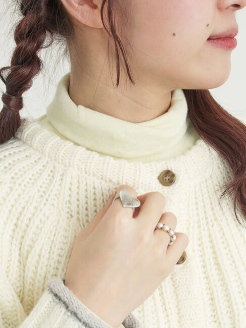 Samansa Mos2「【吸湿発熱】ベア天無地タートルネックインナー」|Tシャツ・カットソー|グリーン