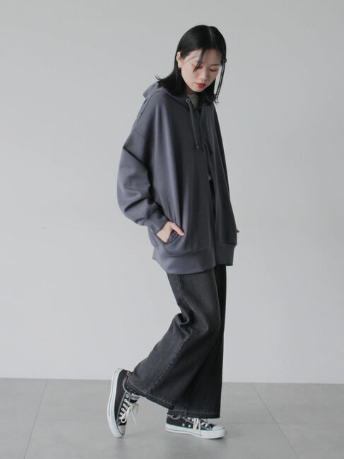 Samansa Mos2 blue「ダンボールジップパーカー」|Tシャツ・カットソー|