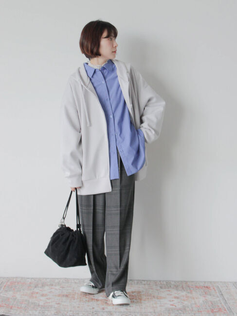 Samansa Mos2 blue「ダンボールジップパーカー」|Tシャツ・カットソー|