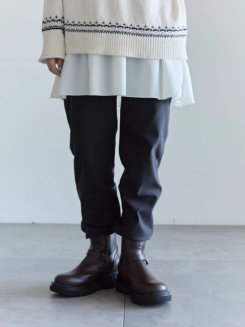 Samansa Mos2 blue「裏起毛ストレッチパンツ」|その他|