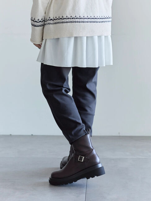 Samansa Mos2 blue「裏起毛ストレッチパンツ」|その他|