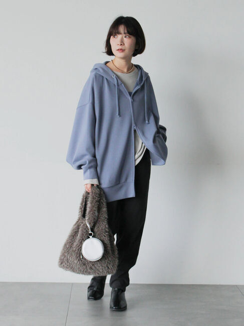 Samansa Mos2 blue「裏起毛ストレッチパンツ」|その他|