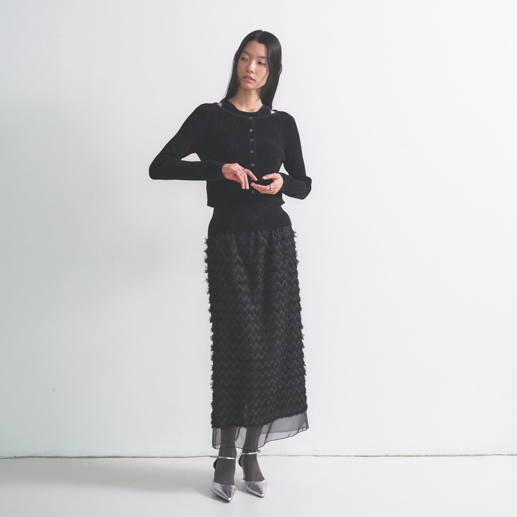 GALLEST「【オケージョン対応】フリンジタイトスカート」|スカート|