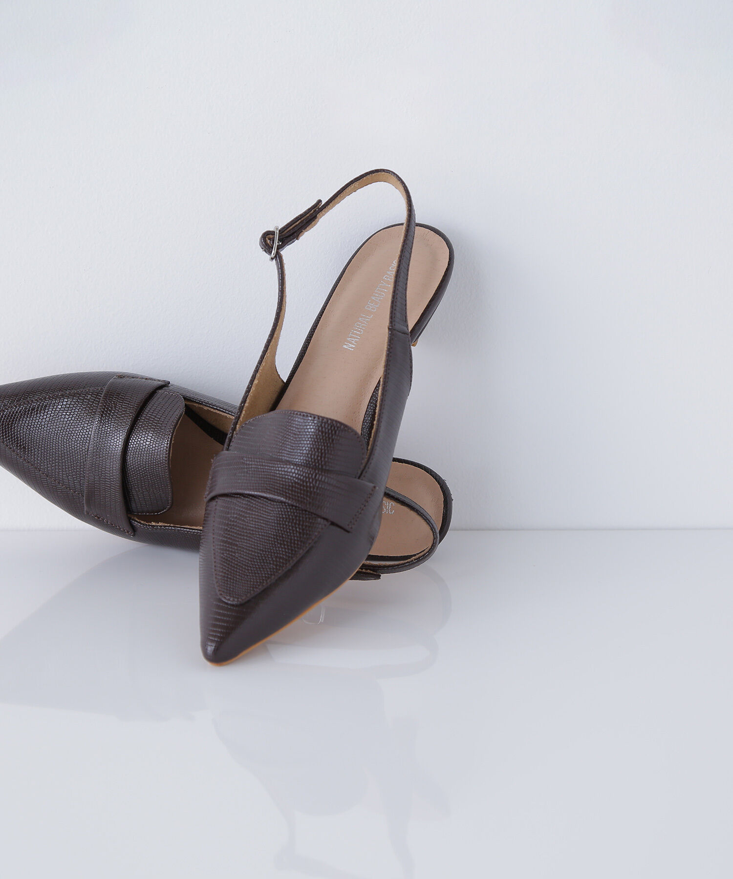  「スリングバックローファー」|その他|ダークブラウ 1