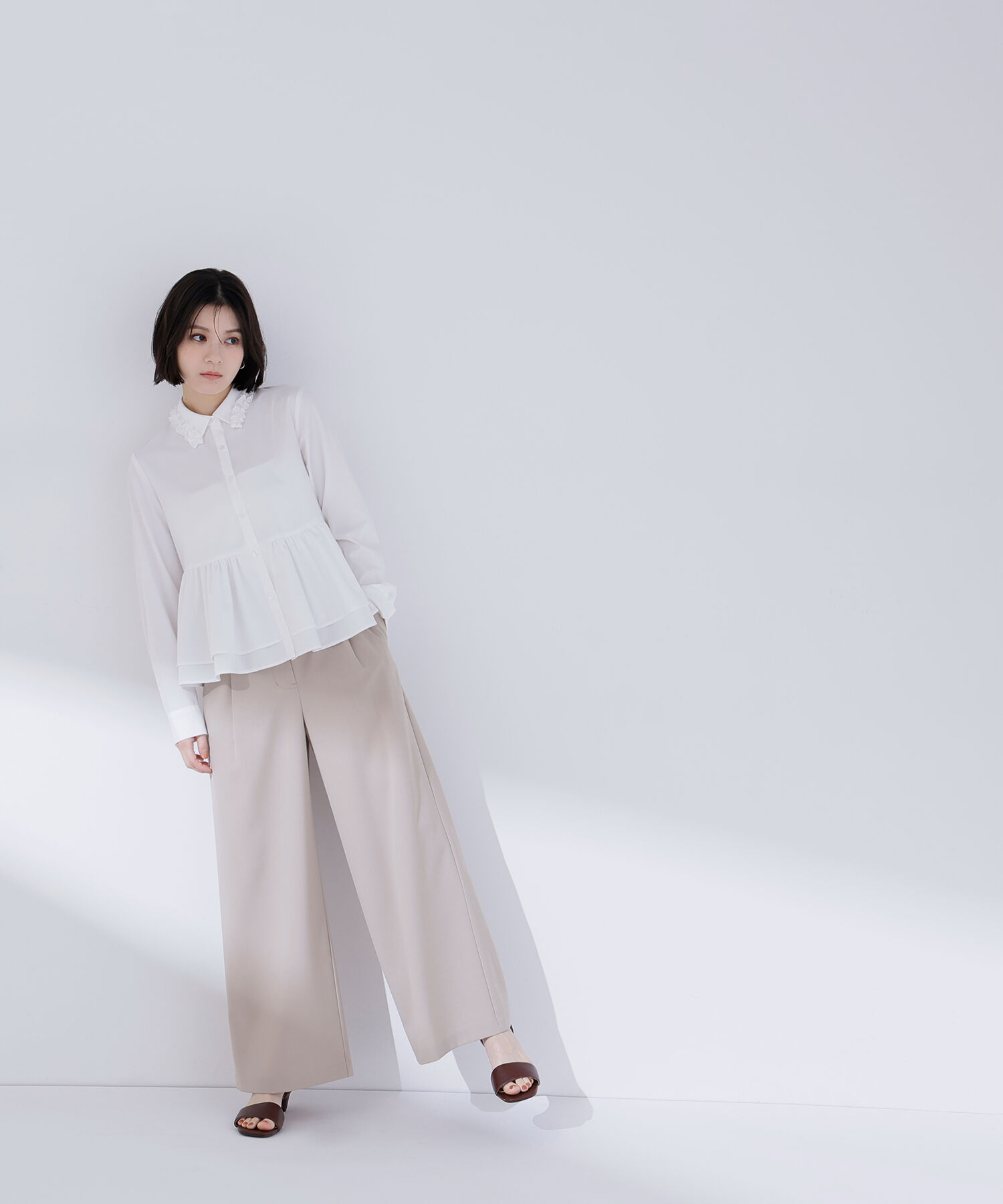  「ベルテッドタックワイドパンツ」|その他|