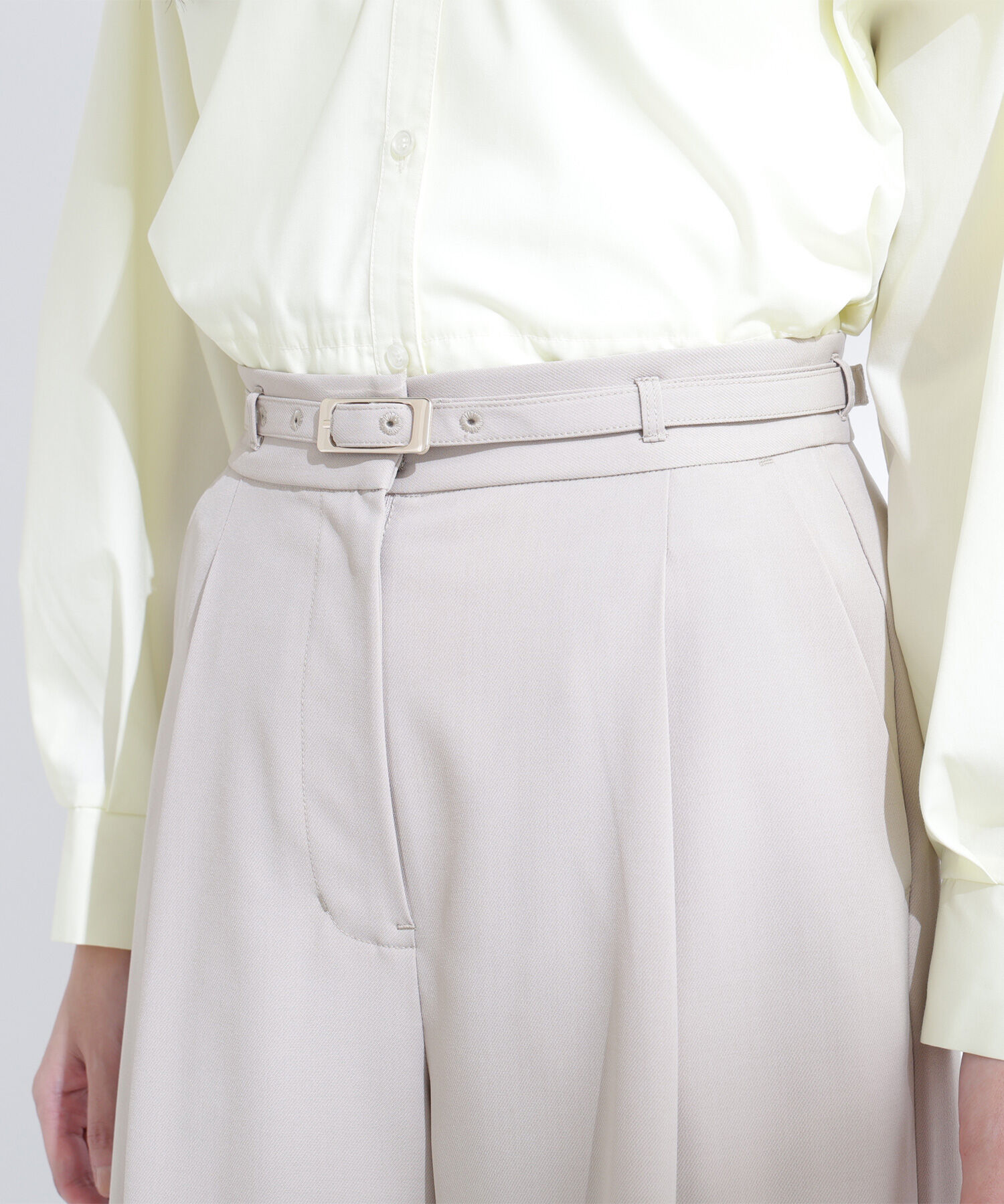  「ベルテッドタックワイドパンツ」|その他|