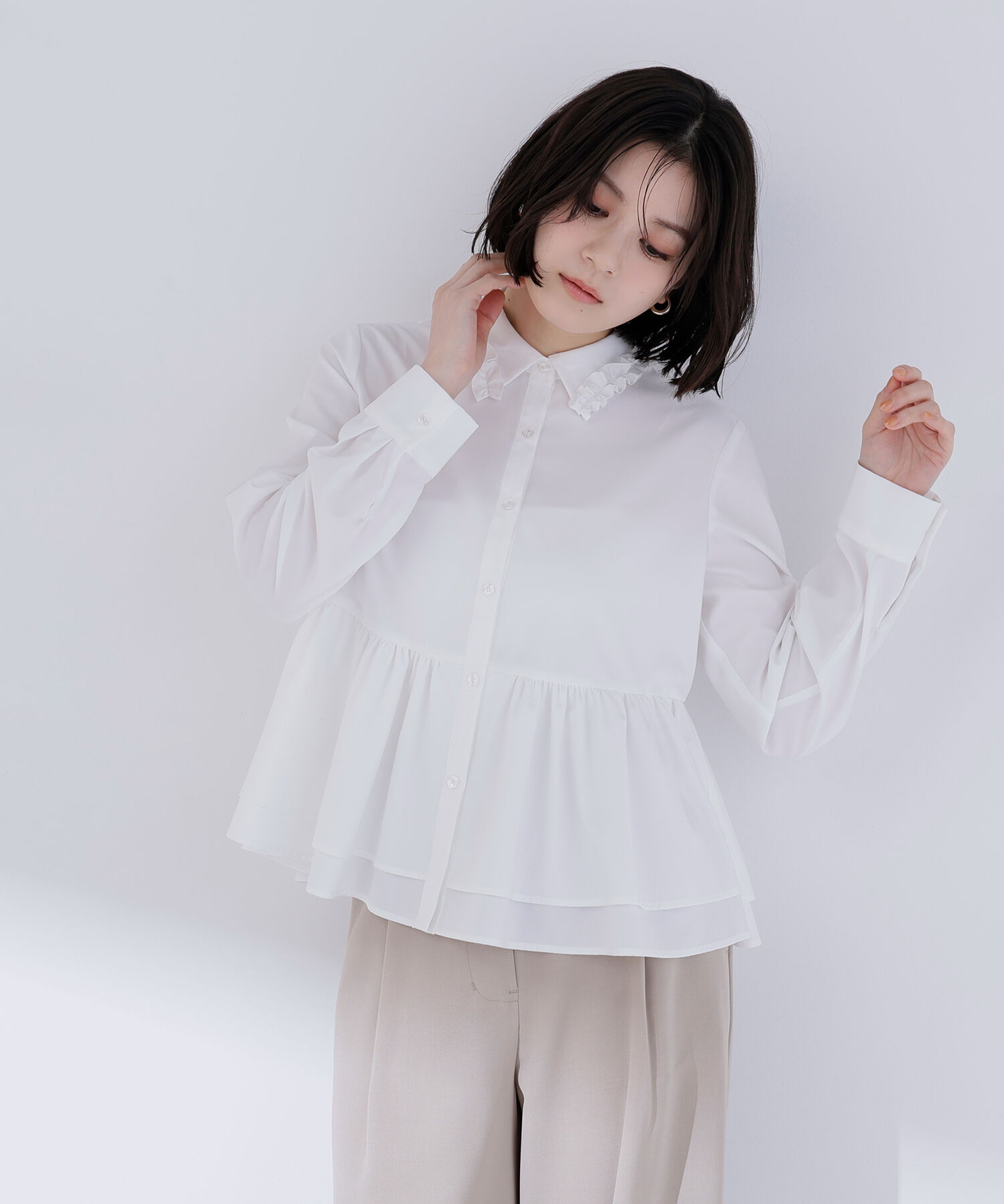  「フリルカラーシャツ」|シャツ・ブラウス|