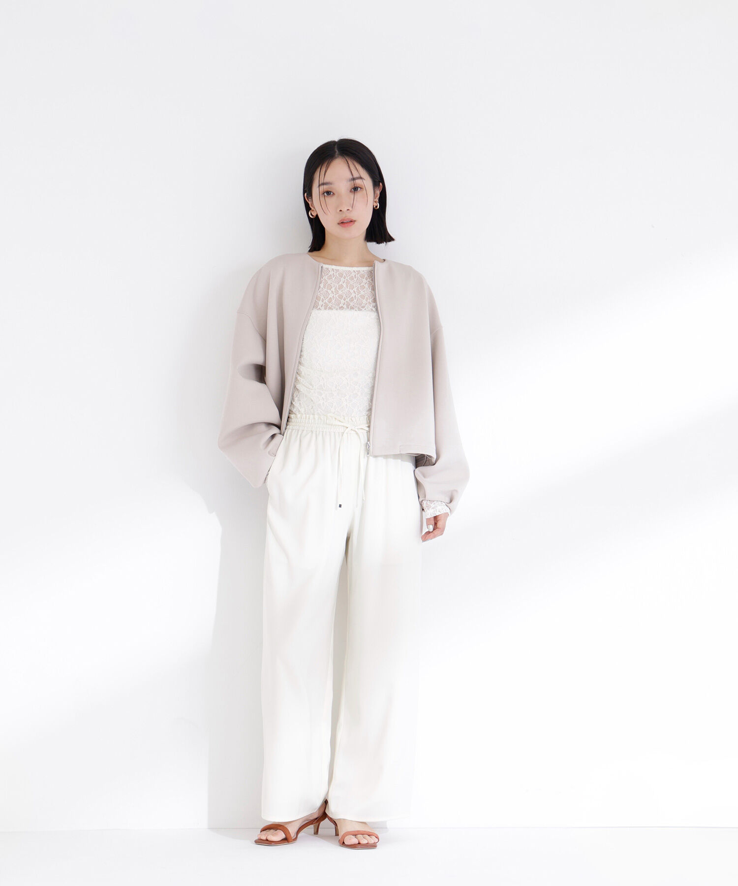  「サテンイージーパンツ」|その他|オフホワイト1