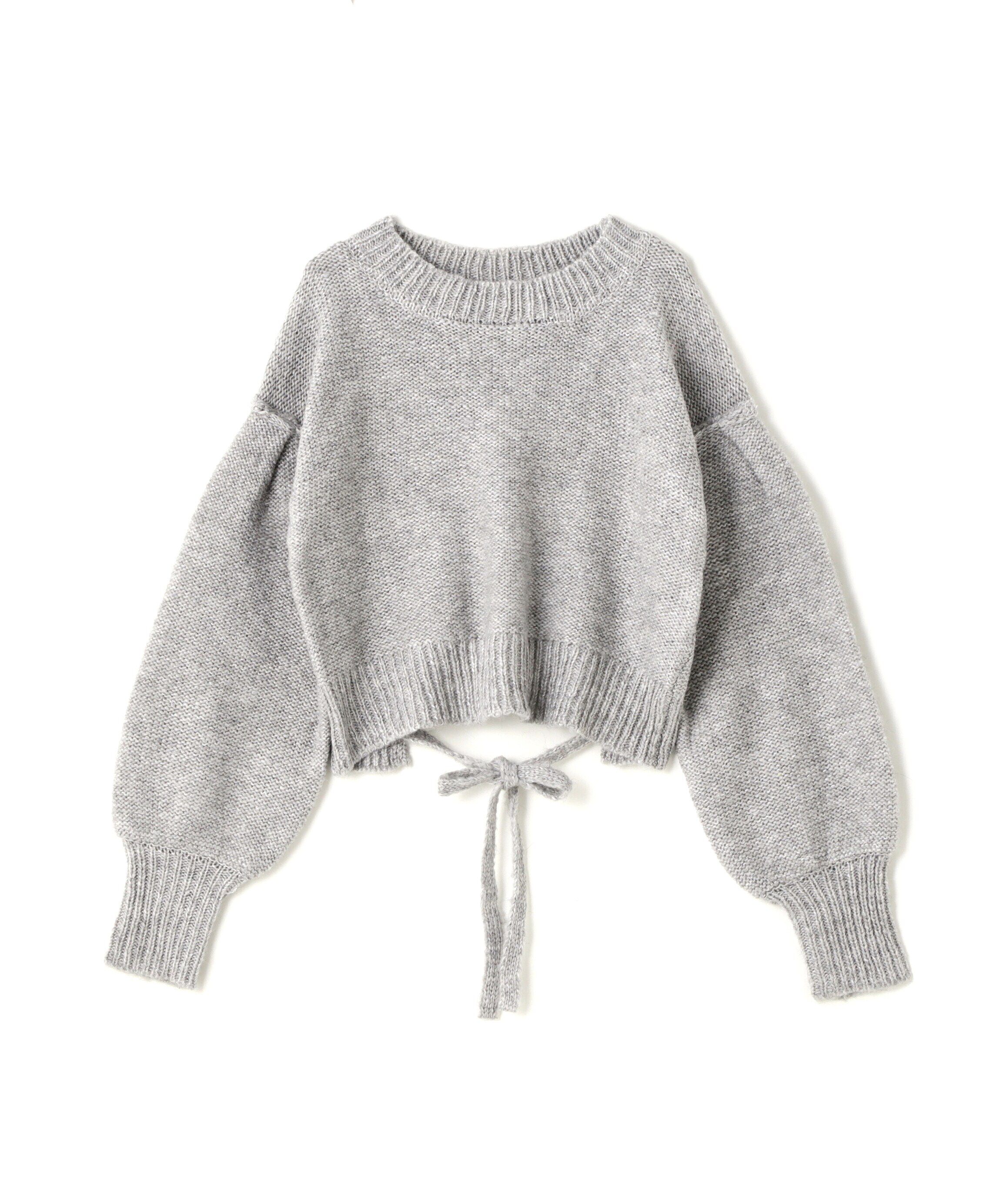  「バックリボンショート丈ニット」|ニット・セーター|