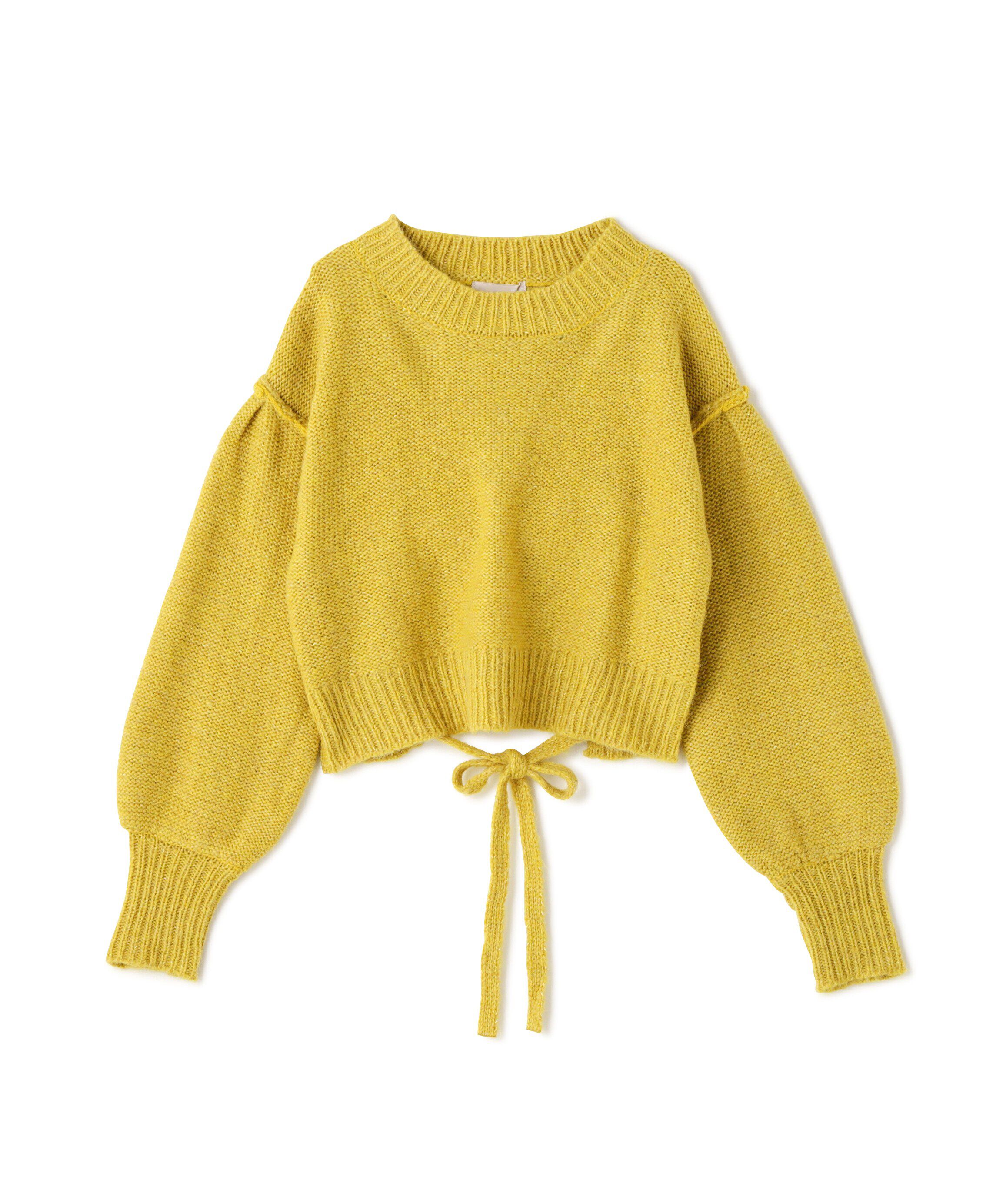  「バックリボンショート丈ニット」|ニット・セーター|