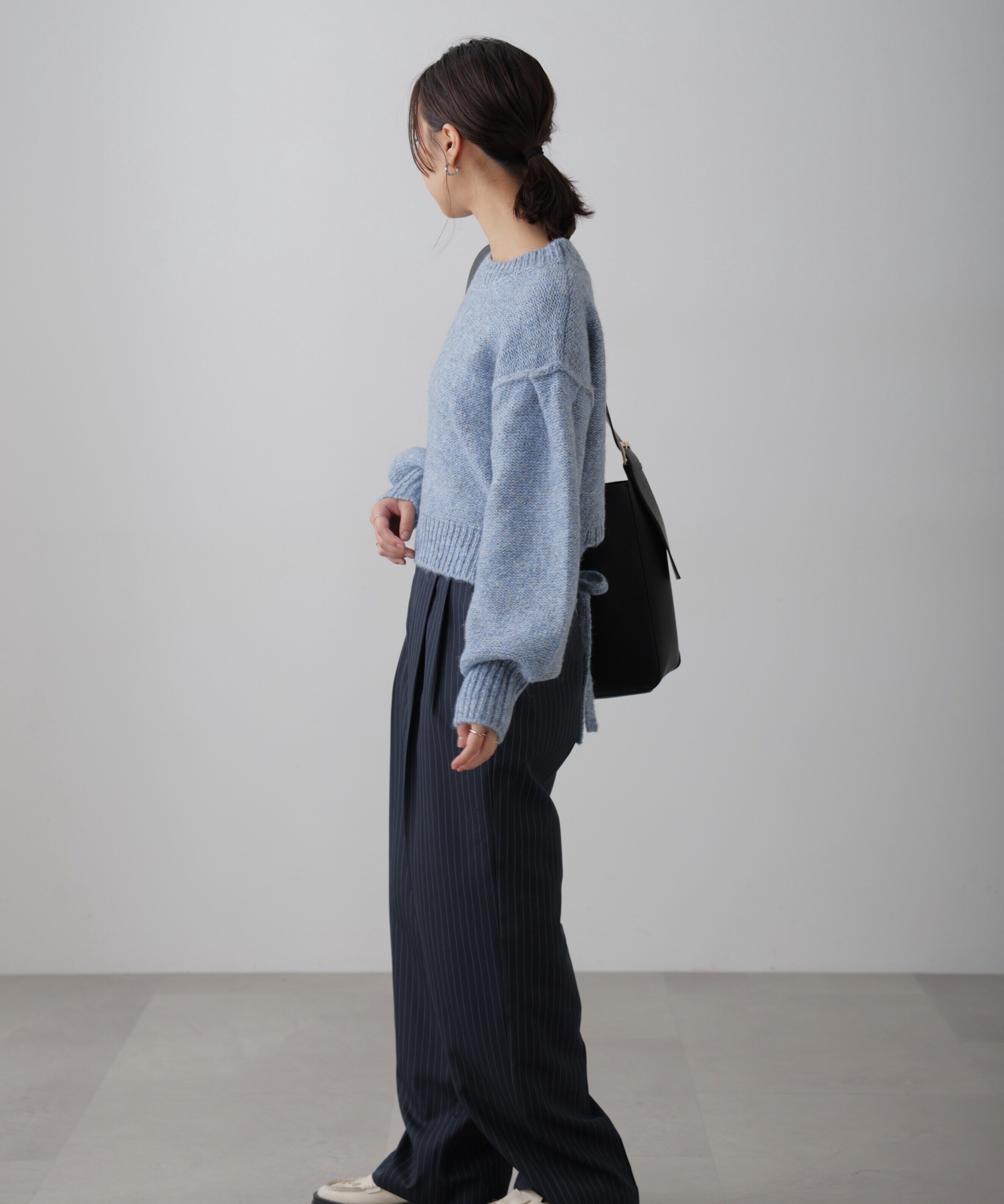  「バックリボンショート丈ニット」|ニット・セーター|