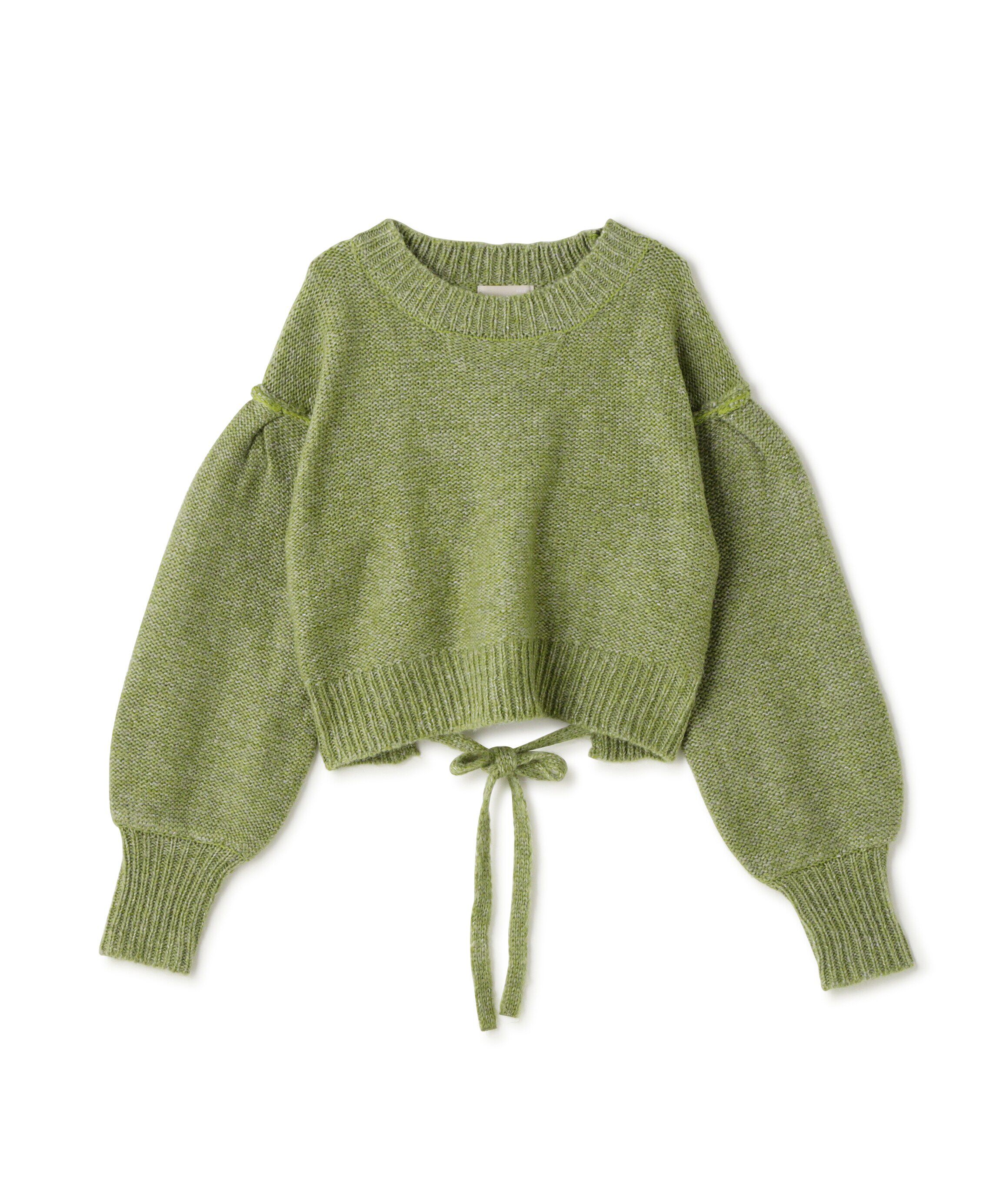  「バックリボンショート丈ニット」|ニット・セーター|