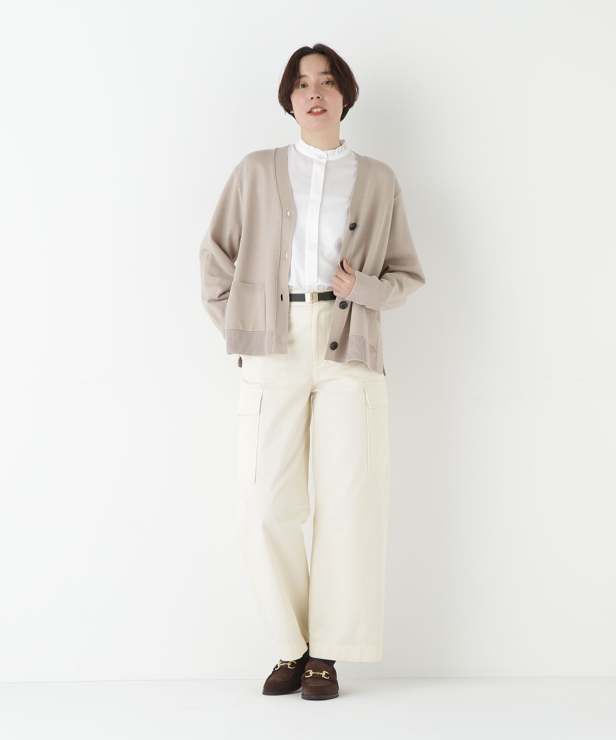  「◆ハイゲージプレーティングＶネックカーディガン」|ニット・セーター|