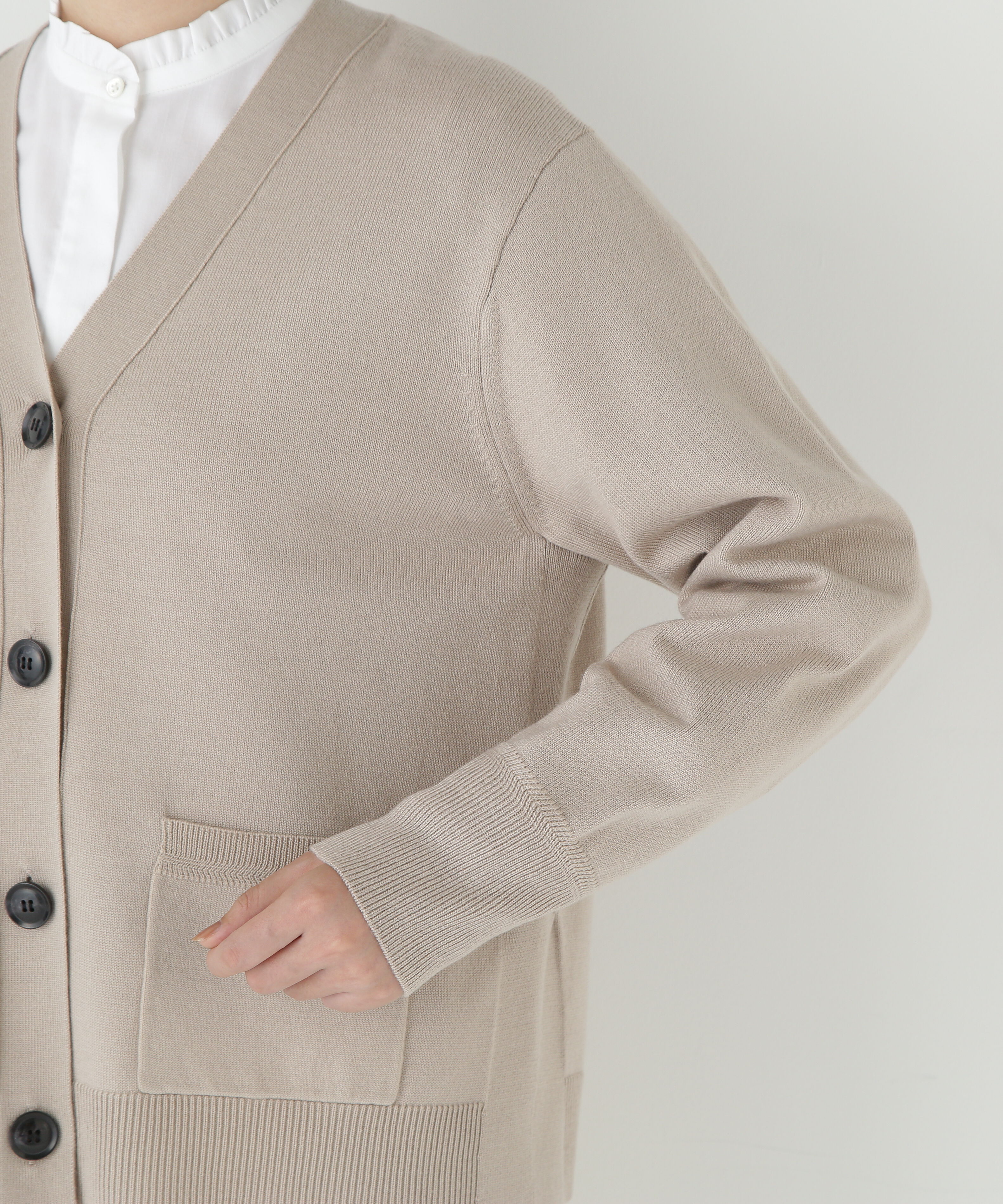  「◆ハイゲージプレーティングＶネックカーディガン」|ニット・セーター|