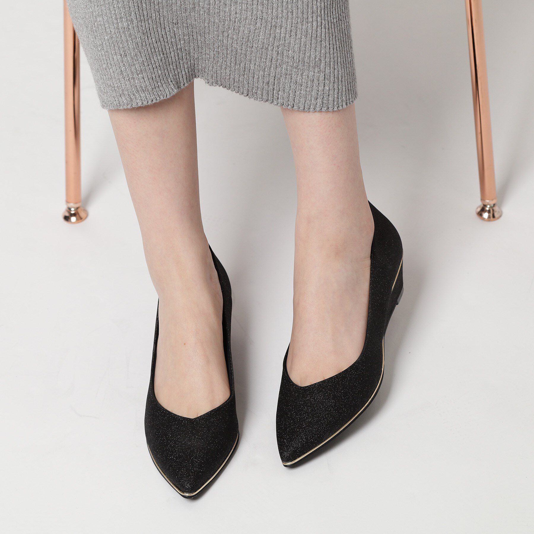 ESPERANZA「ポインテッドウェッジパンプス」|パンプス|