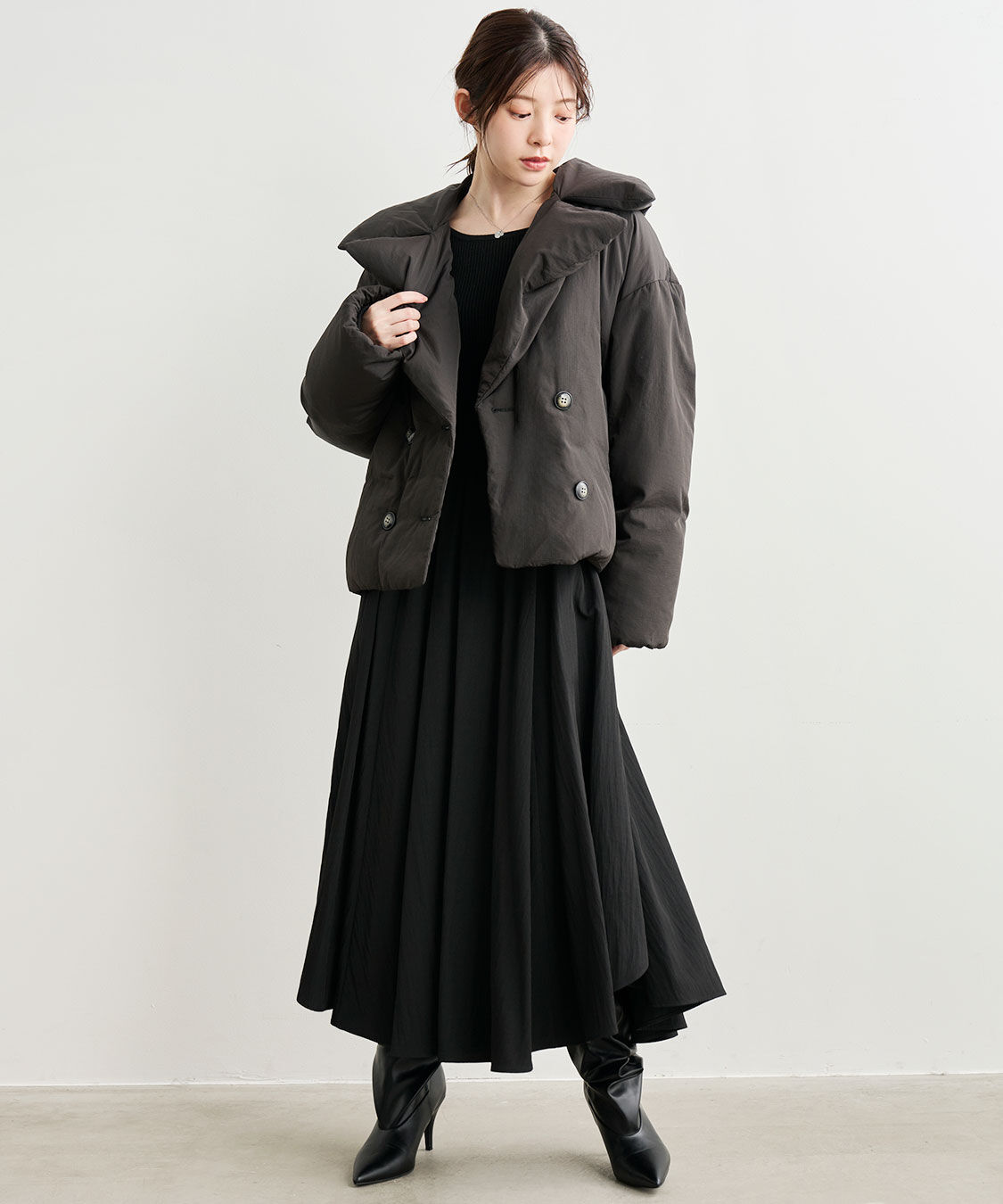 ペタルヘムスカートドッキングニットワンピース（COCO DEAL）｜ルミネ