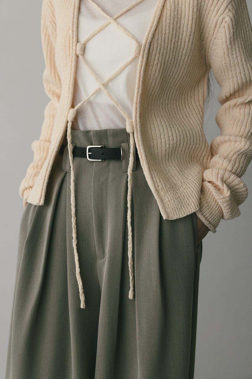 STYLEMIXER「レースアップリブニットトップ」|ニット・セーター|