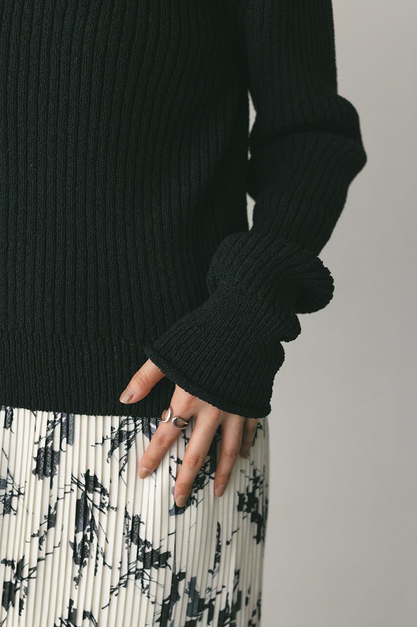 STYLEMIXER「レースアップリブニットトップ」|ニット・セーター|