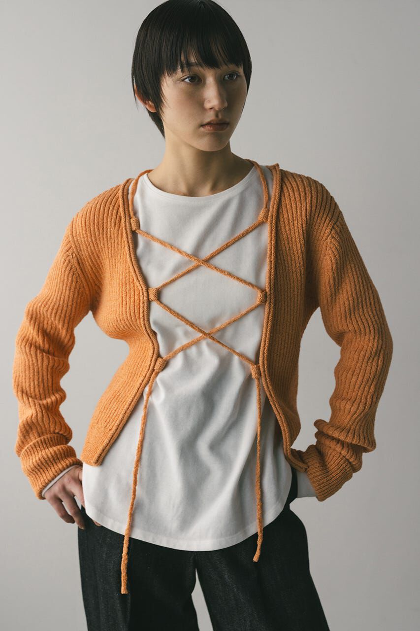 STYLEMIXER「レースアップリブニットトップ」|ニット・セーター|ORG